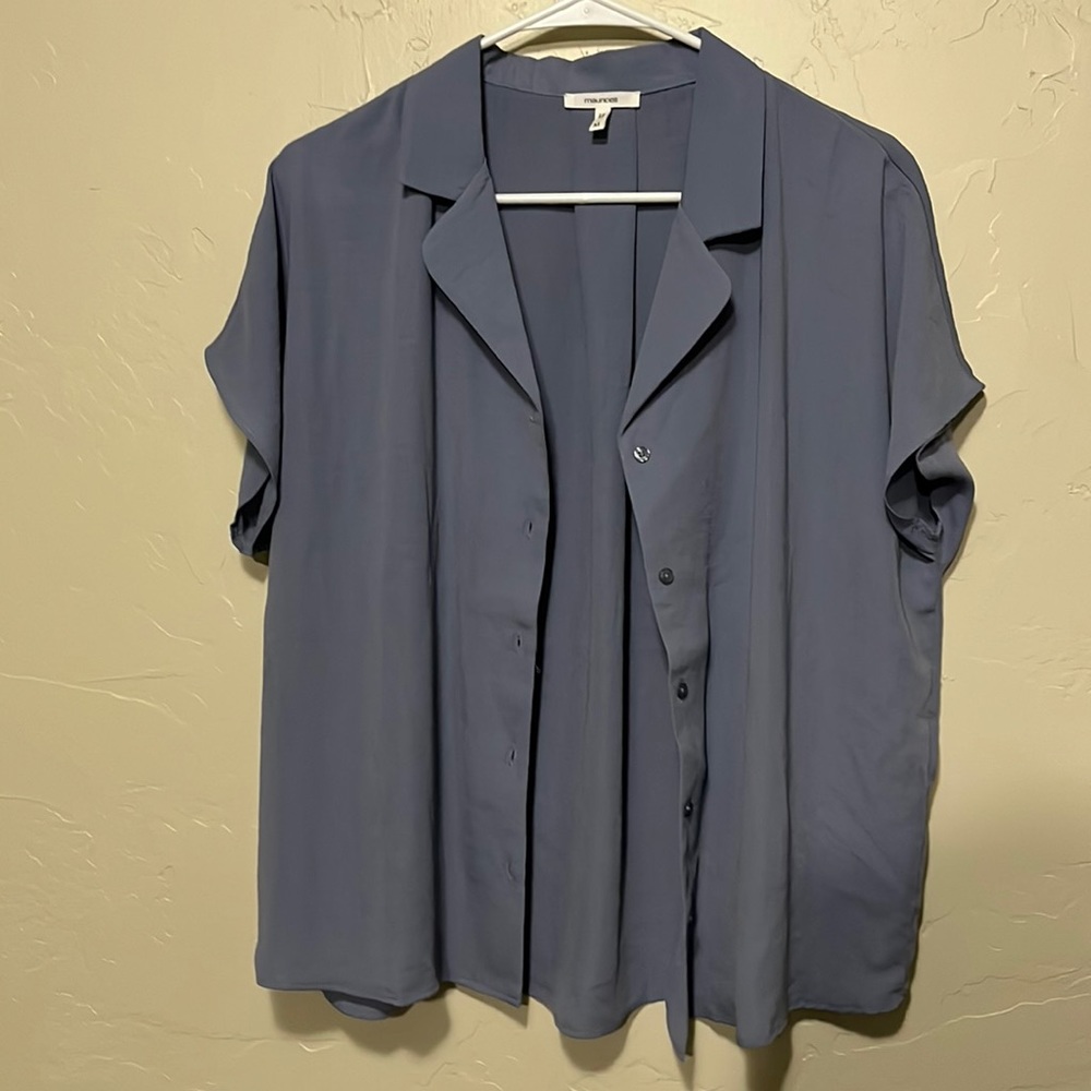 NWOT Maurice’s Blue Collared Blouse